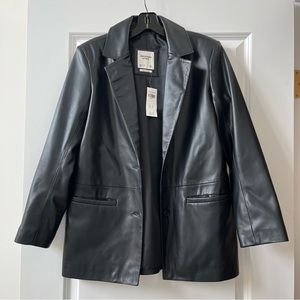 NWT Abercrombie Vegan Leather Blazer